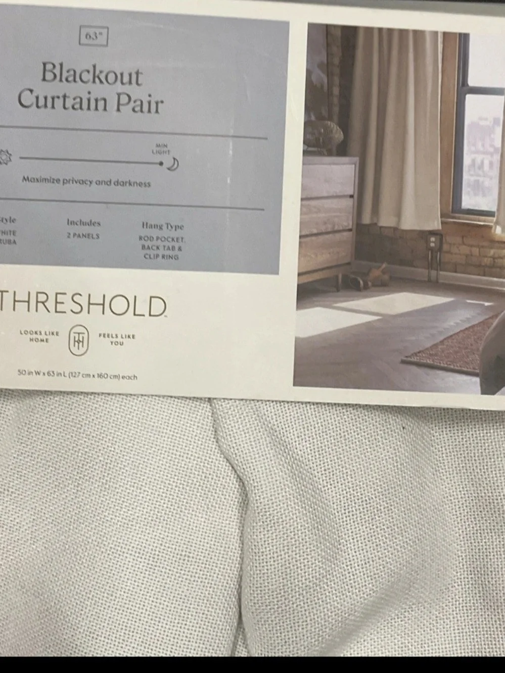 Threshold Light Gray Blackout Curtain Pair